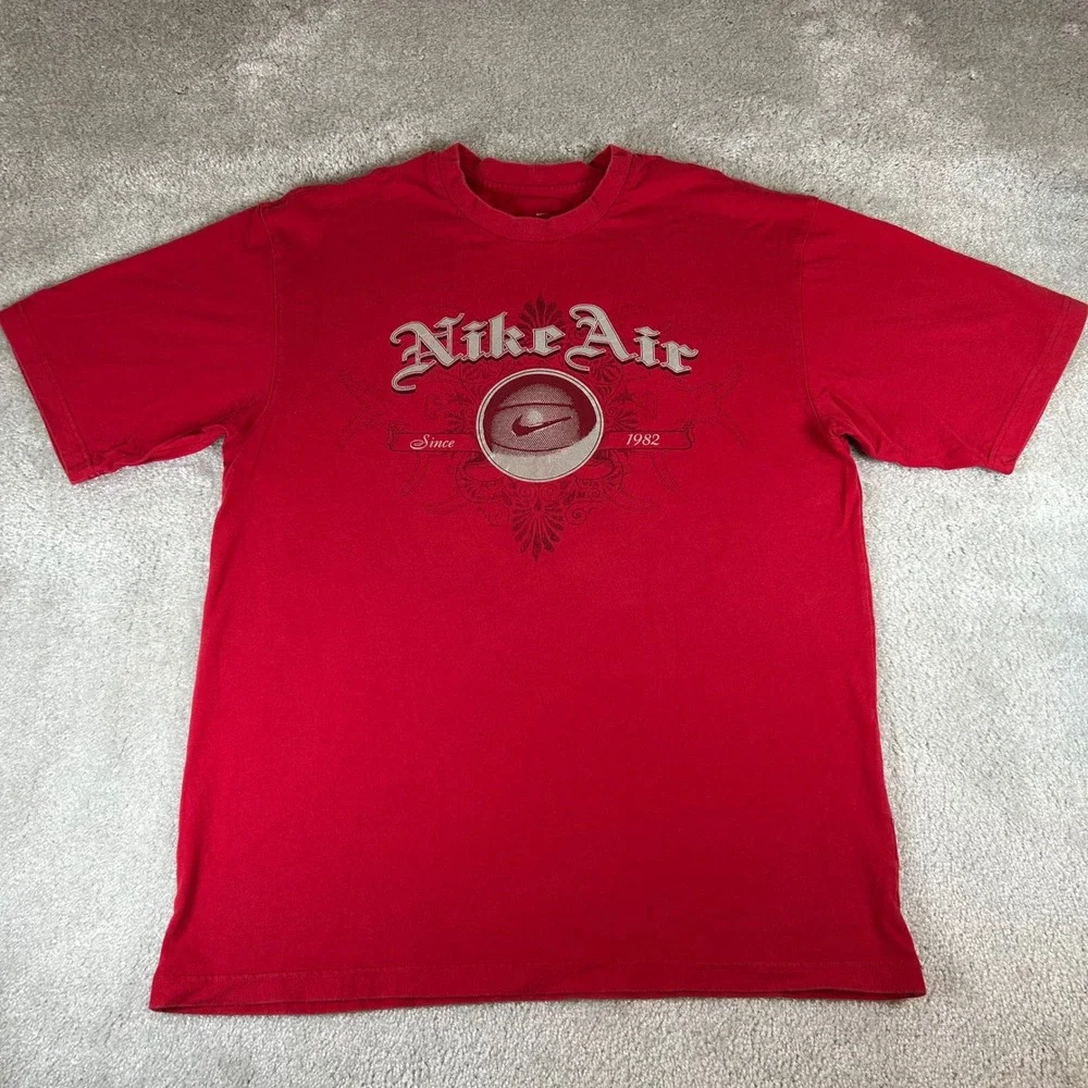 Nike Air Graphic T-Shirt Mens Medium Red Short Sleeve Basketball Since‎ 1982 Tee